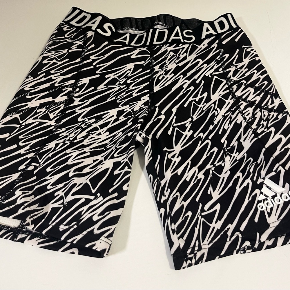 adidas Black & White Scribble Athletic Shorts